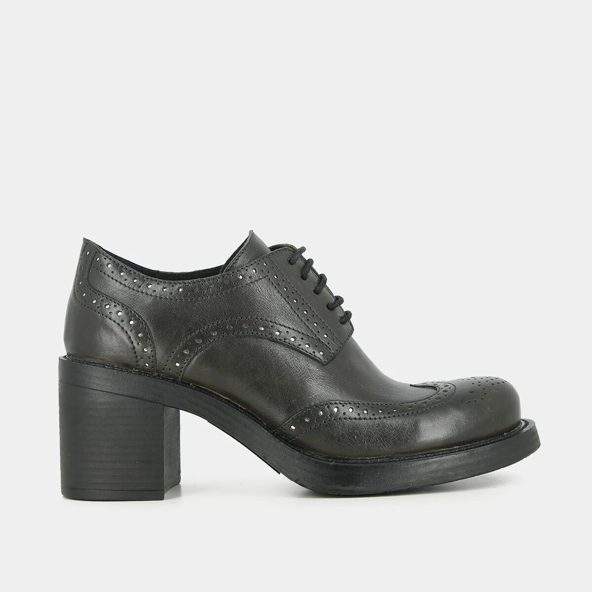 Derbies à talons en cuir kaki | ERIKA | Jonak
