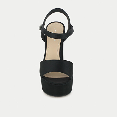 Sandales en textile noir à talon haut | TAM | Jonak