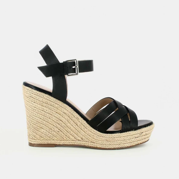 Allegra K Sandales Compensées Transparentes à Bride Cheville – Talon 7 Cm, Style Punk Chic Or/Argent