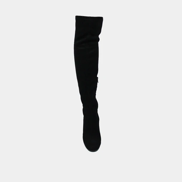 Cuissardes à talons en velours stretch noir | MILO | Jonak