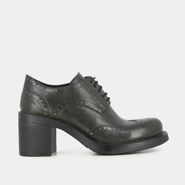 Derbies à talons en cuir kaki | ERIKA | Jonak