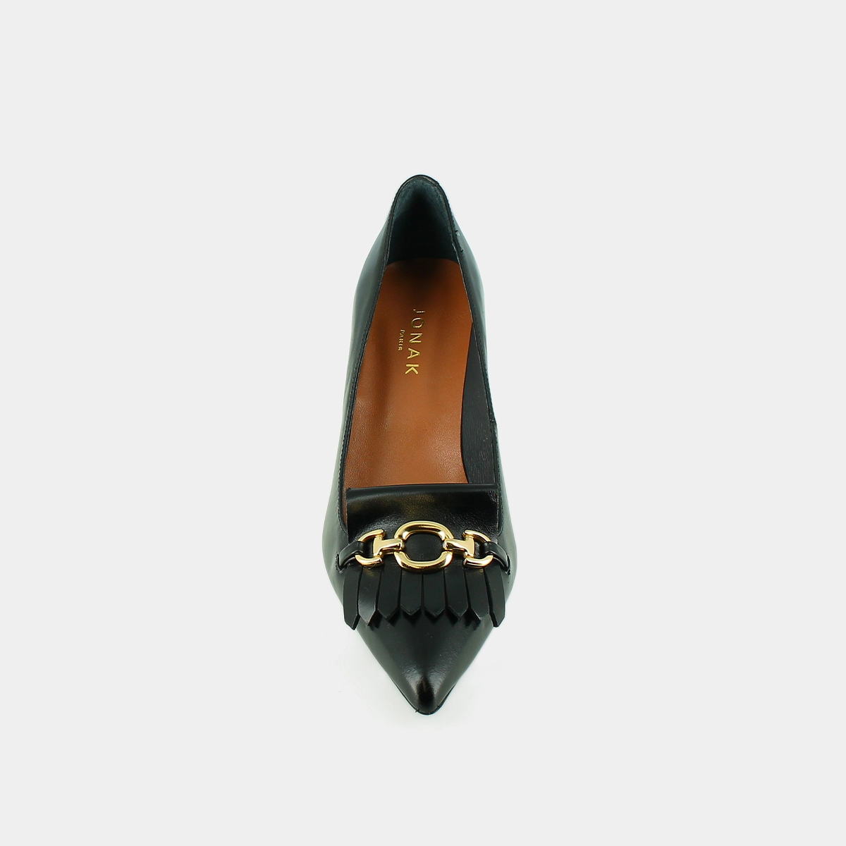 Escarpins à mors dorés en cuir noir | DELBA | Jonak