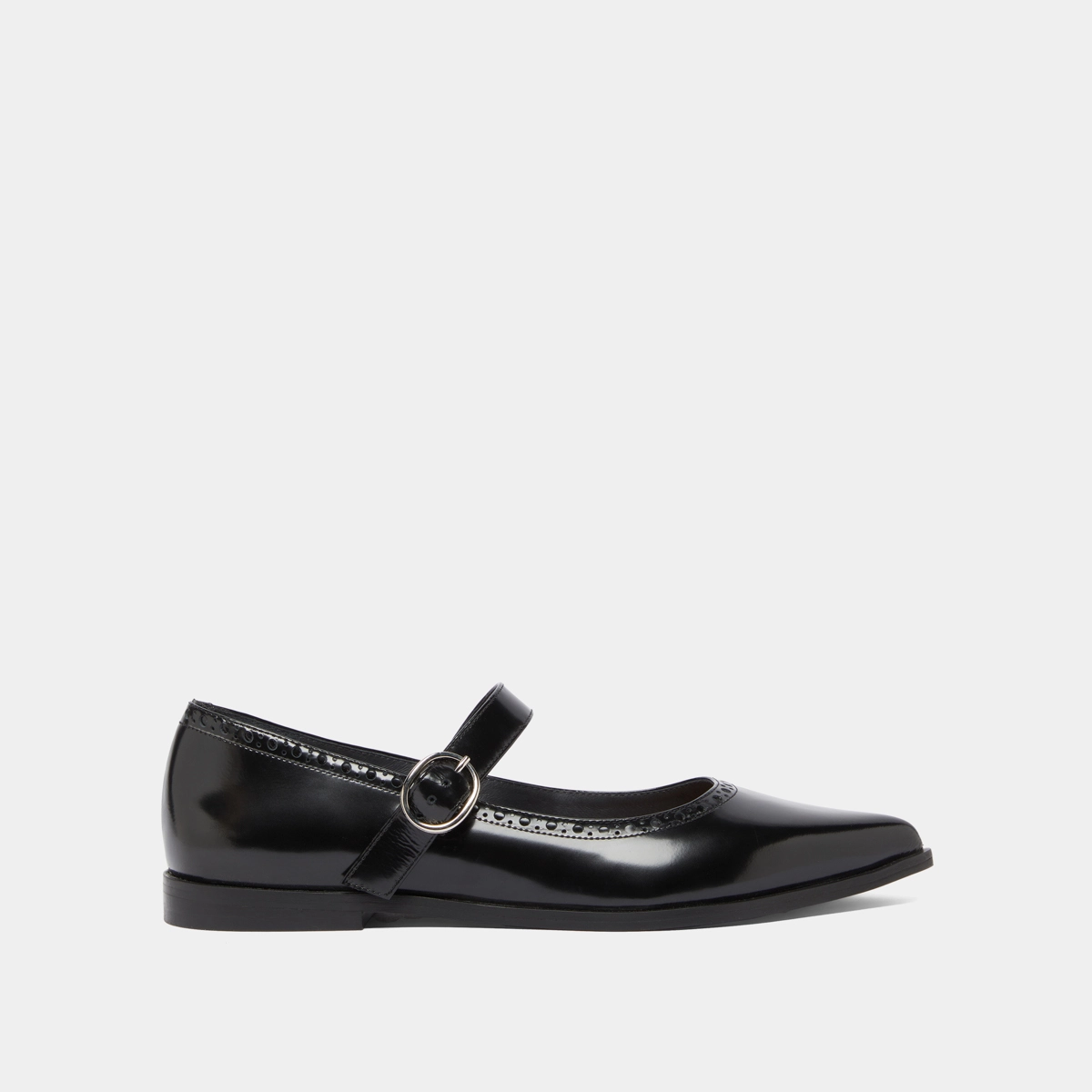 Ballerines à bouts pointus en cuir glacé noir | DEMIA | Jonak