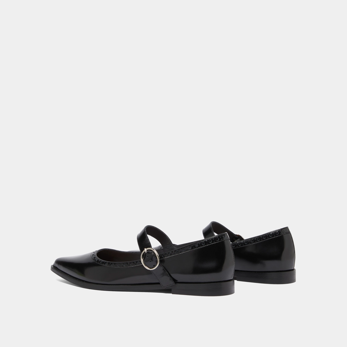 Ballerines à bouts pointus en cuir glacé noir | DEMIA | Jonak