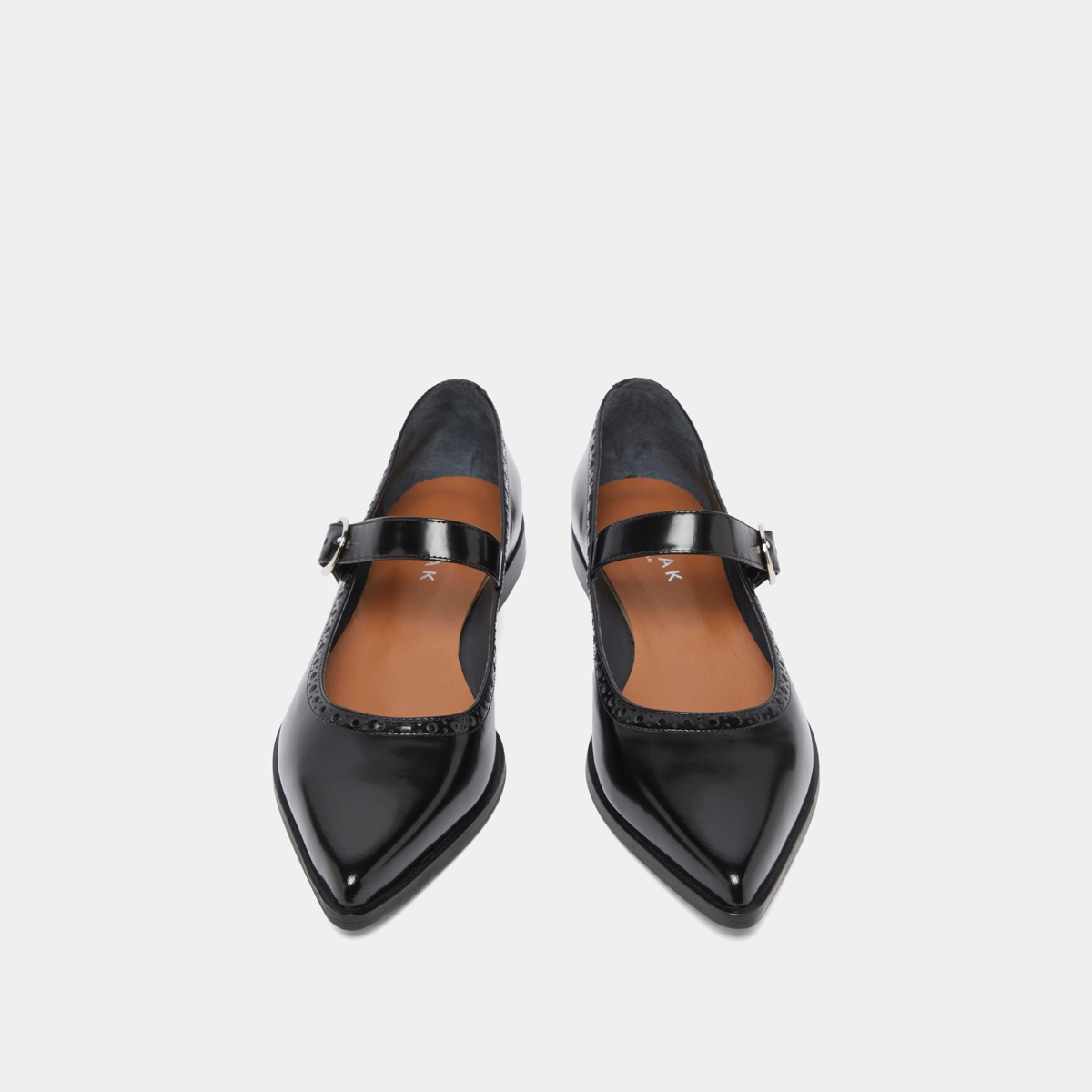 Ballerines à bouts pointus en cuir glacé noir | DEMIA | Jonak