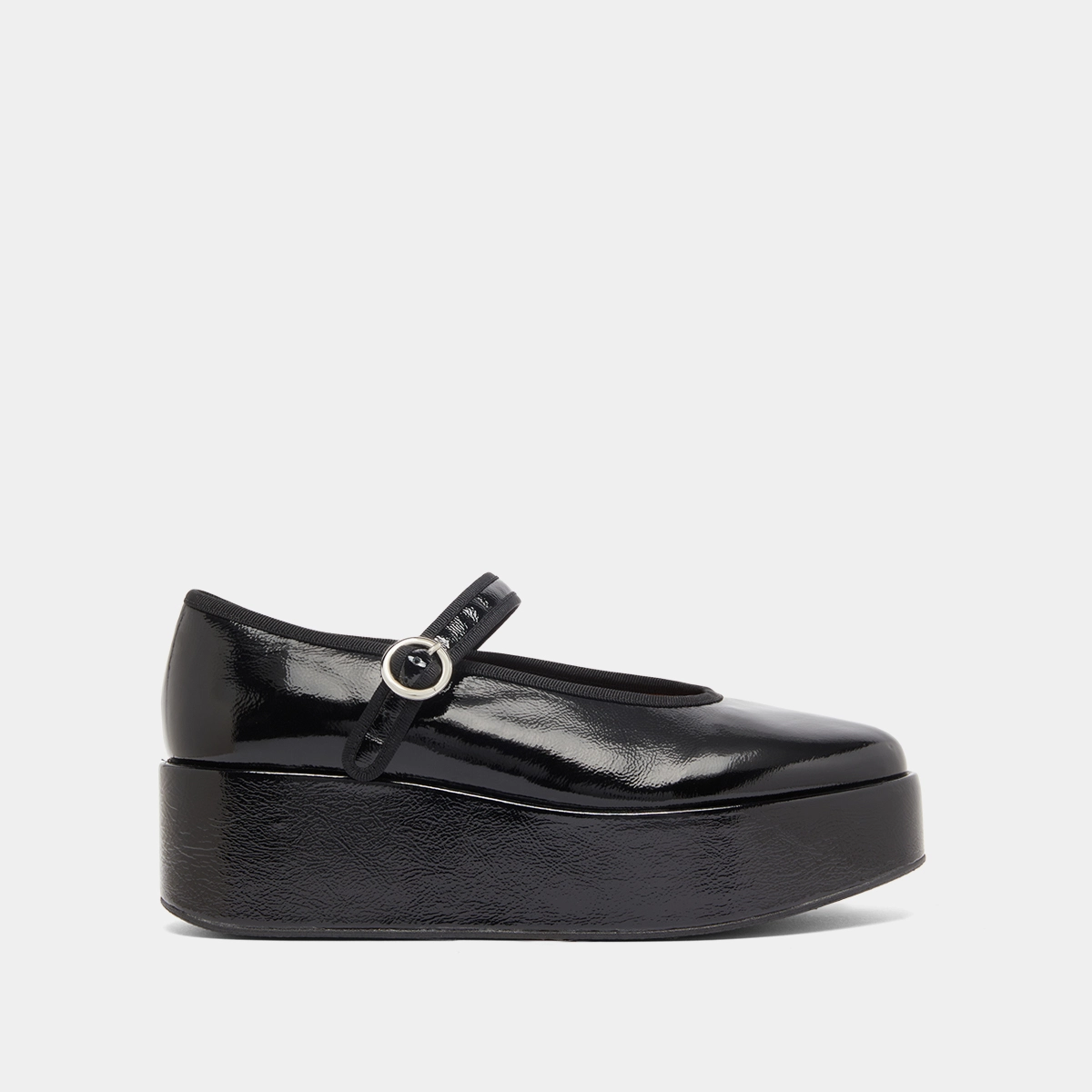 Ballerines à plateformes en vernis plissé noir | DODA | Jonak