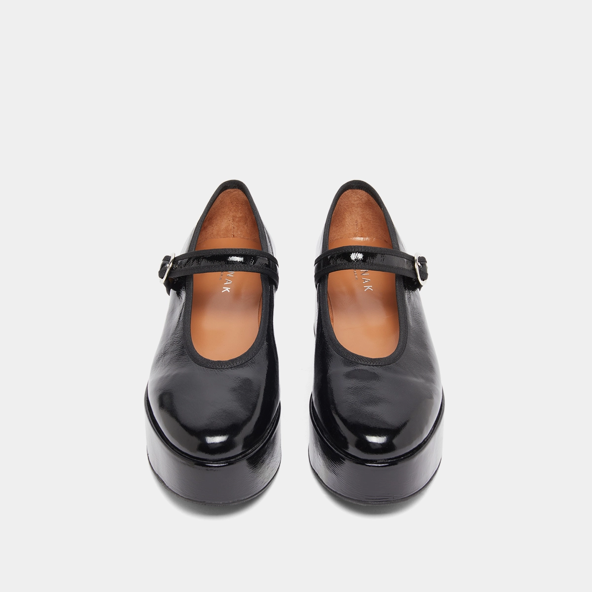Ballerines à plateformes en vernis plissé noir | DODA | Jonak