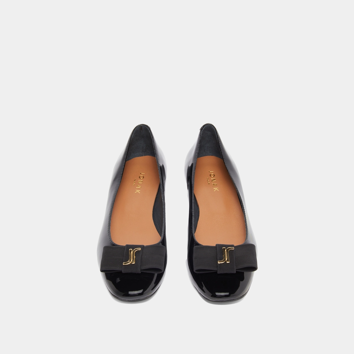 Ballerines avec noeud et monogramme en vernis noir | DAMIA | Jonak