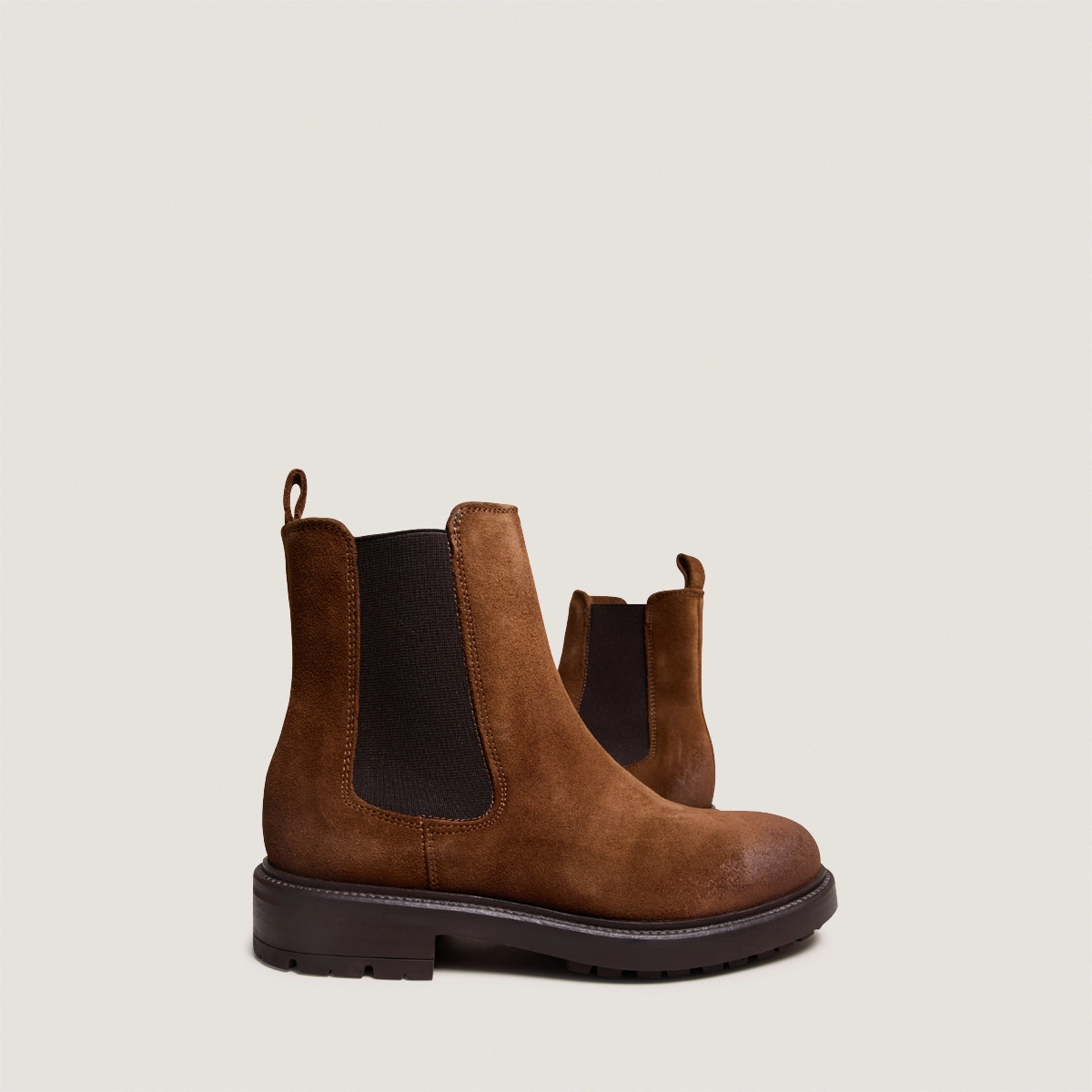 Boots à élastiques et semelles crantées en croûte cognac | CELINA | Jonak