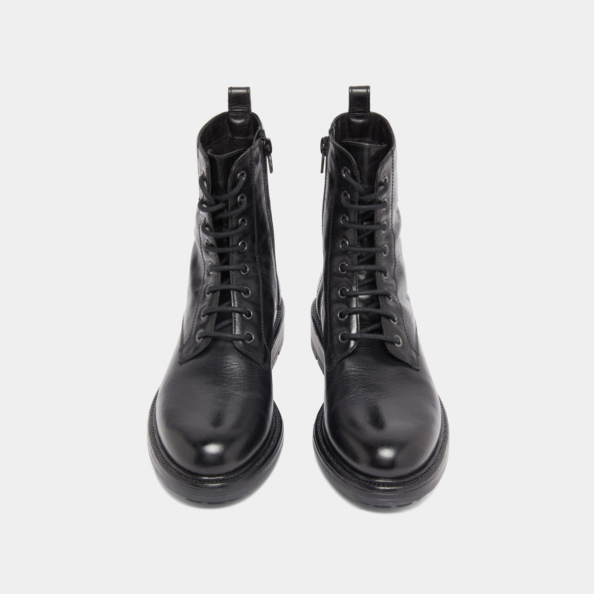 Boots à lacets et semelles crantées en cuir noir | CELIMENE | Jonak