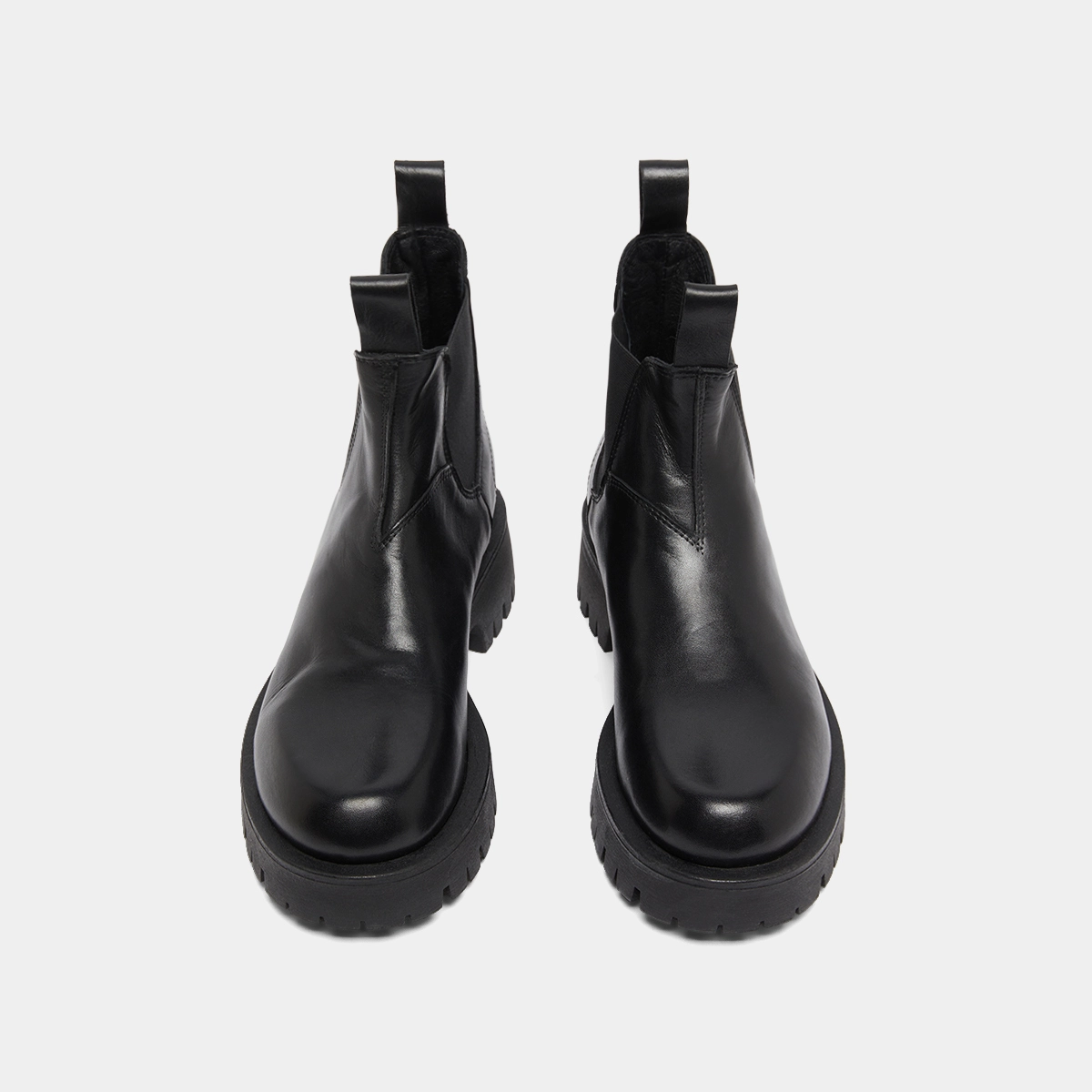 Boots à semelles crantées en cuir noir | ROCHE | Jonak