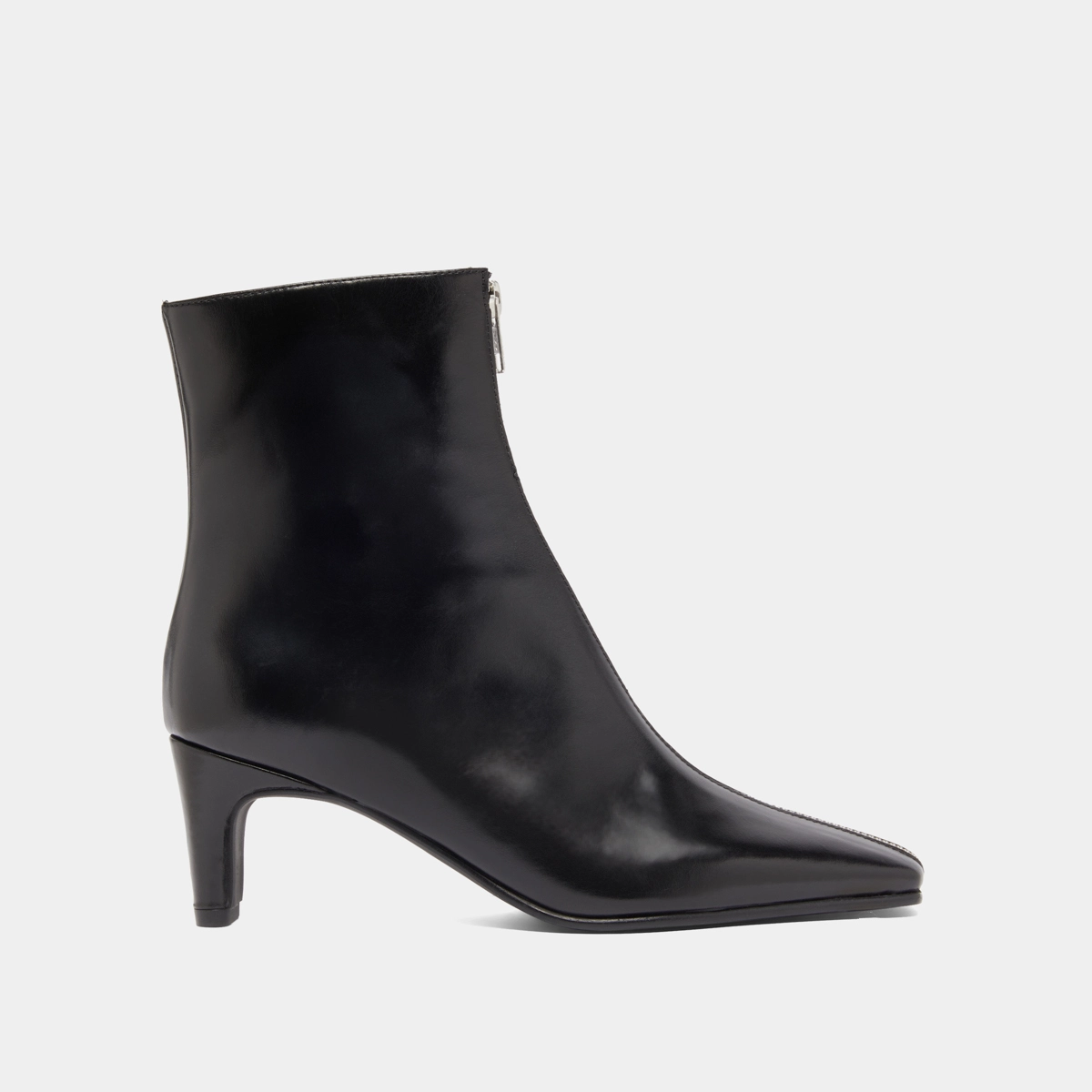Bottines à talons et fermetures éclairs ... en cuir noir | DANZA | Jonak