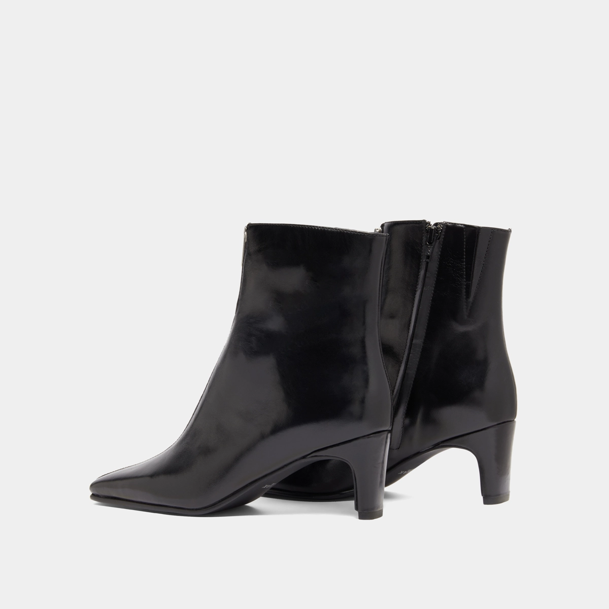 Bottines à talons et fermetures éclairs ... en cuir noir | DANZA | Jonak