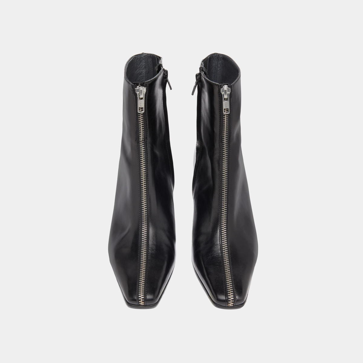 Bottines à talons et fermetures éclairs ... en cuir noir | DANZA | Jonak
