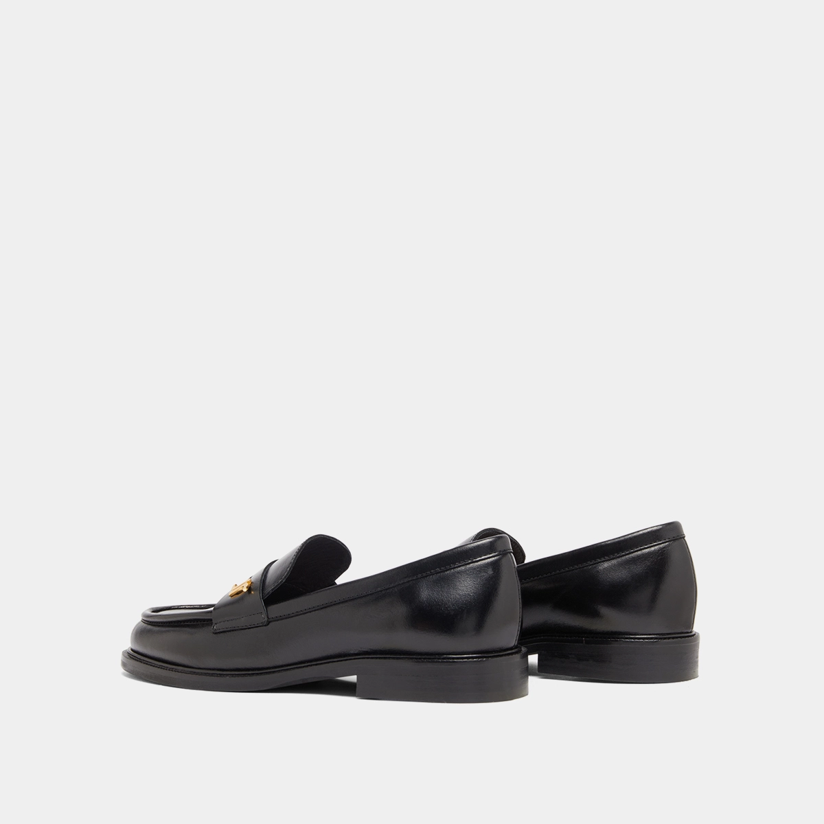 Mocassins à bouts ronds et monogrammes en cuir noir | DUEDI | Jonak