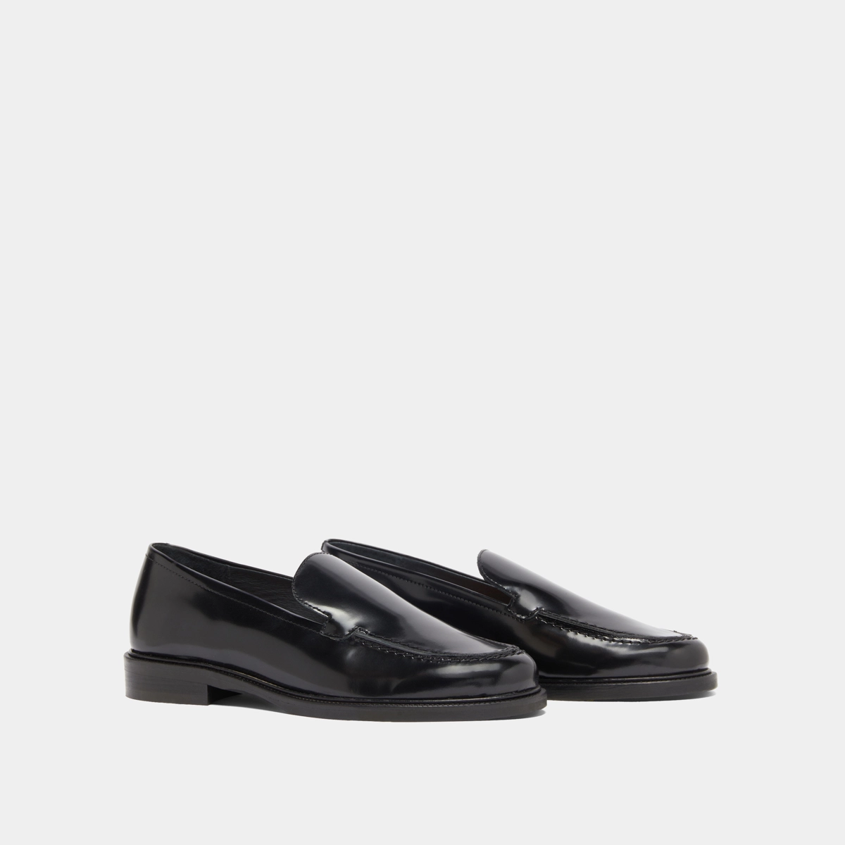 Mocassins à bouts ronds en cuir glacé noir | DIRNO | Jonak