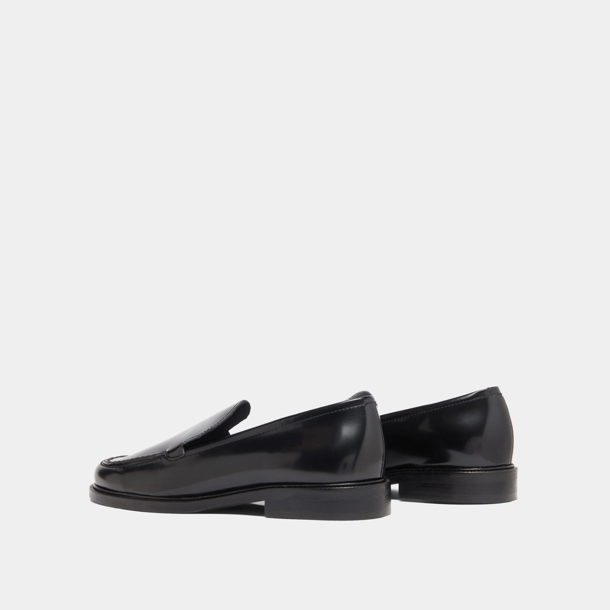 Mocassins à bouts ronds en cuir glacé noir | DIRNO | Jonak
