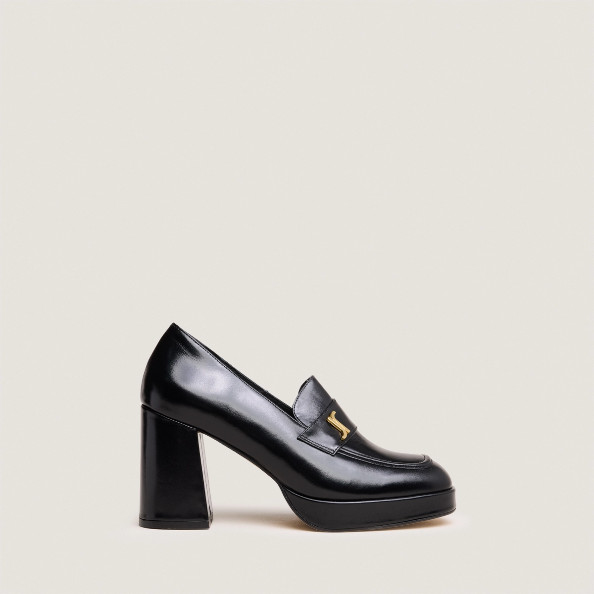 Mocassins avec monogramme en cuir noir | VIOLON | Jonak