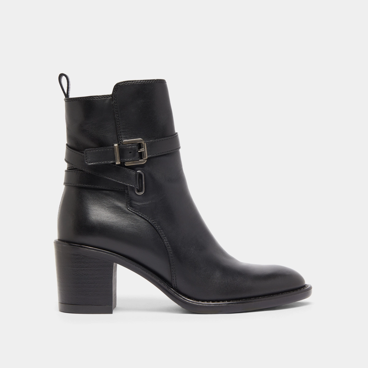 Bottines à talons et boucles en cuir noir | CAJOU | Jonak