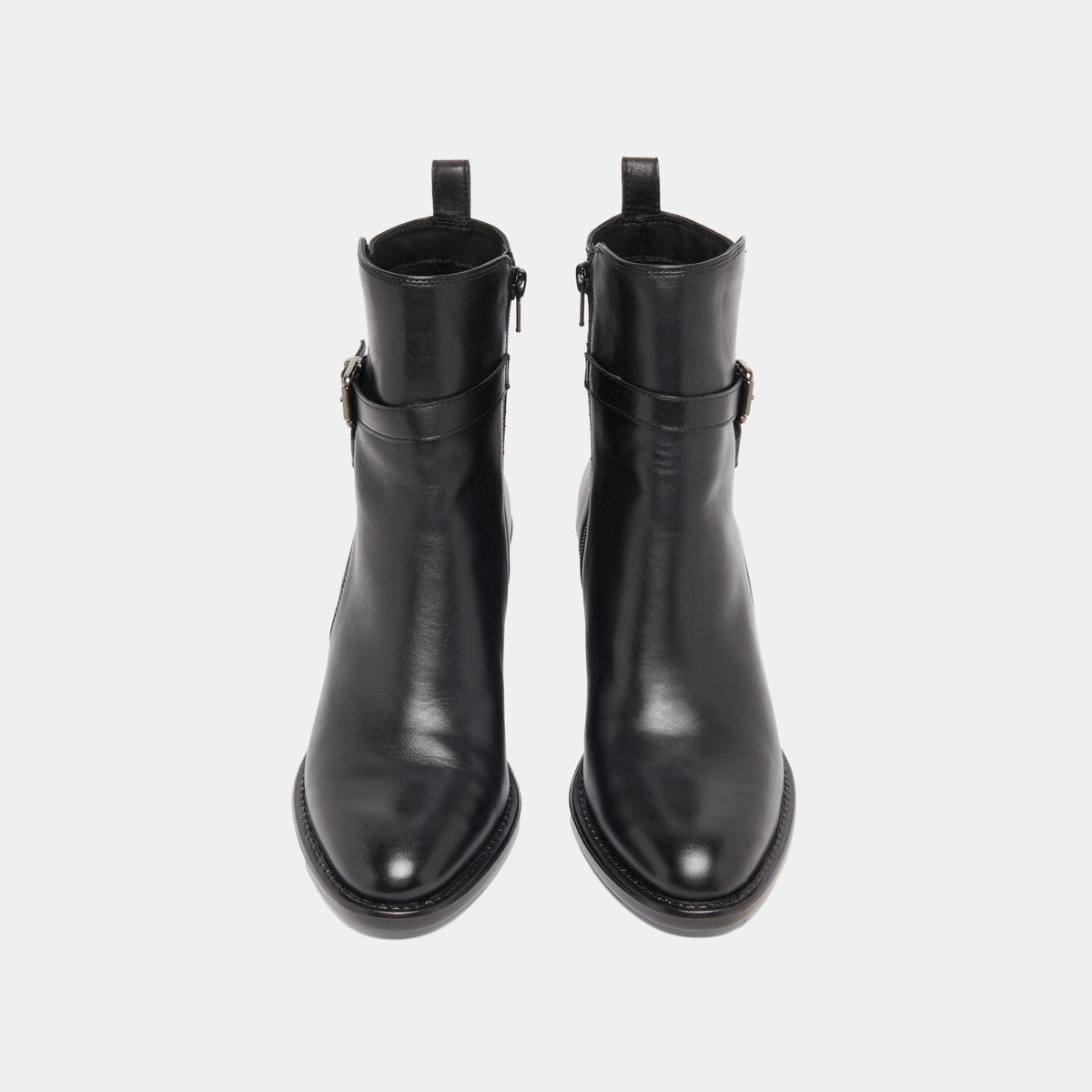 Bottines à talons et boucles en cuir noir | CAJOU | Jonak