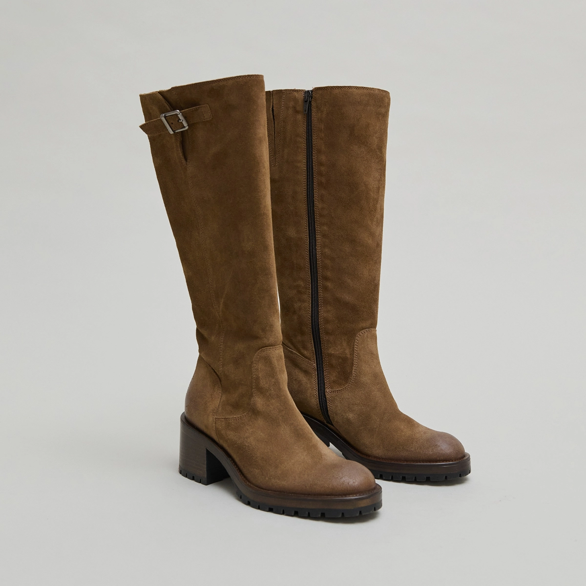 Bottes à semelles crantées en croute taupe | CECILIEN | Jonak