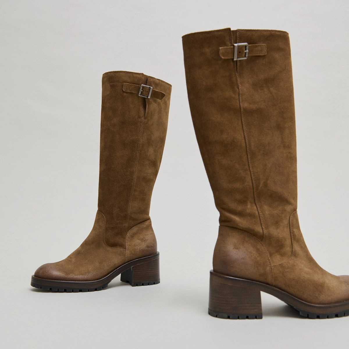 Bottes à semelles crantées en croute taupe | CECILIEN | Jonak