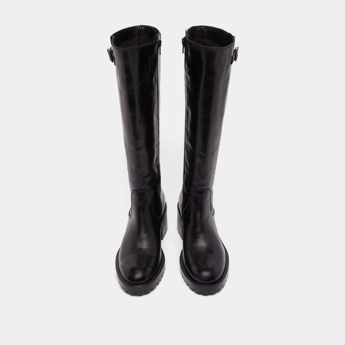 Bottes &agrave; semelles crant&eacute;es en cuir noir | CECILIEN | Jonak
