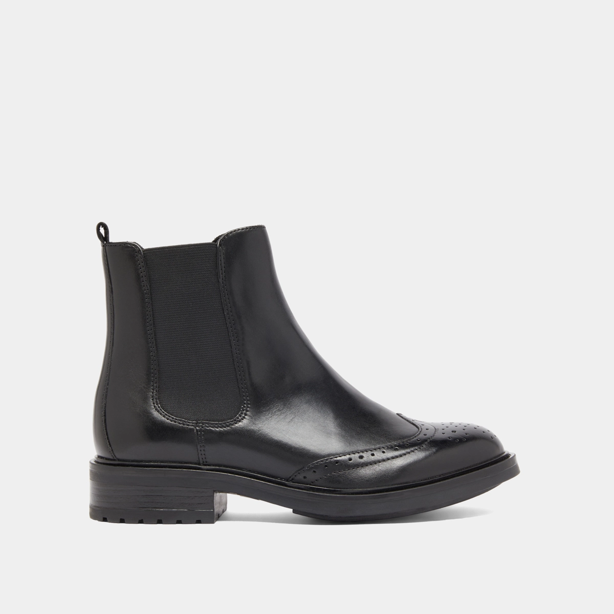 Boots basses &agrave; &eacute;lastiques et d&eacute;tails ajour&eacute;s en cuir noir | GADDY | Jonak