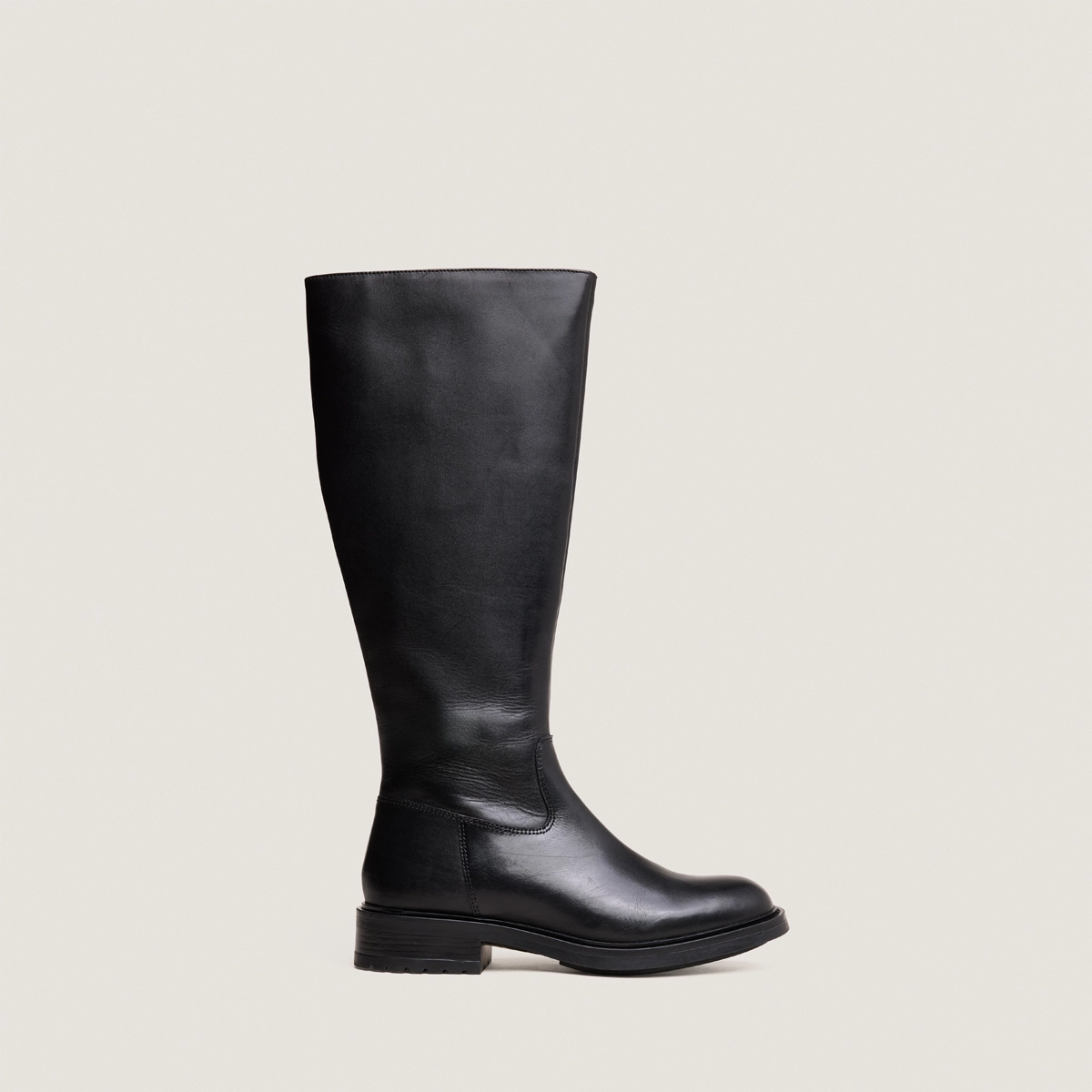 Bottes à talons crantés en cuir noir | GRACIANA | Jonak