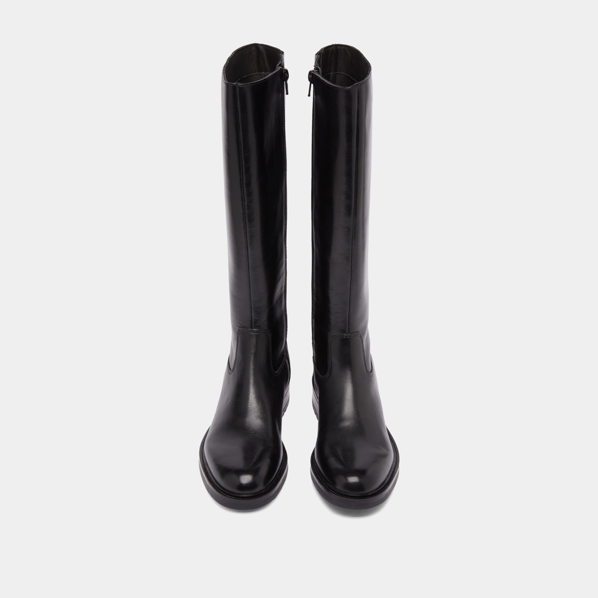 Bottes à talons crantés en cuir noir | GRACIANA | Jonak