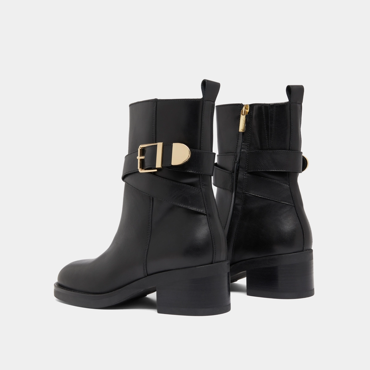 Bottines à boucles en cuir noir | IMA | Jonak