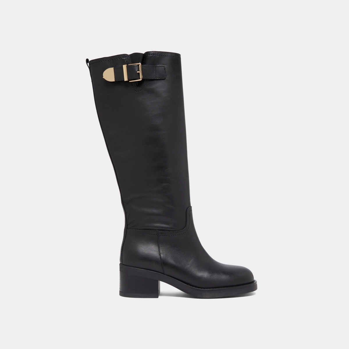 Bottes hautes à boucles en cuir noir | IRENA | Jonak