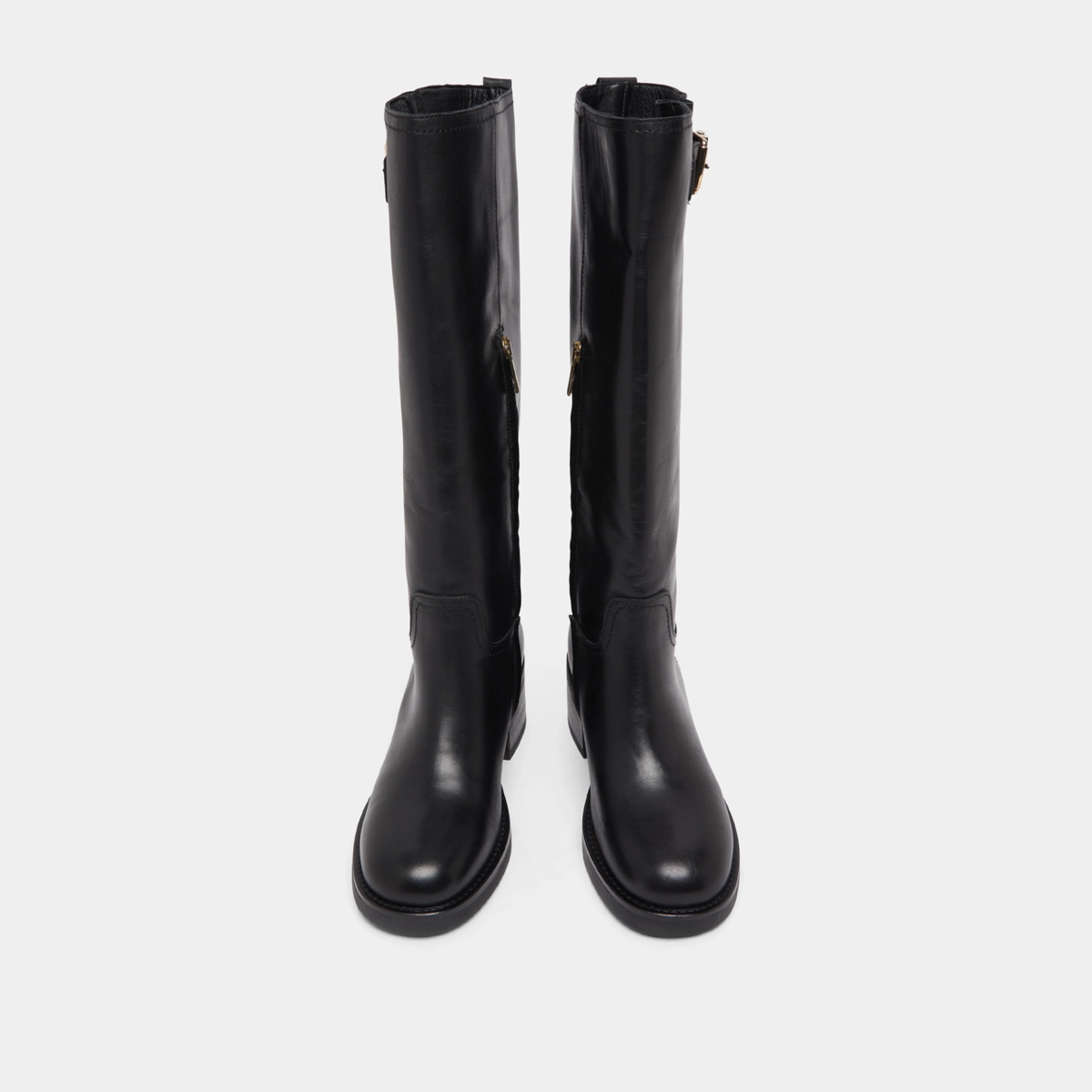 Bottes hautes à boucles en cuir noir | IRENA | Jonak