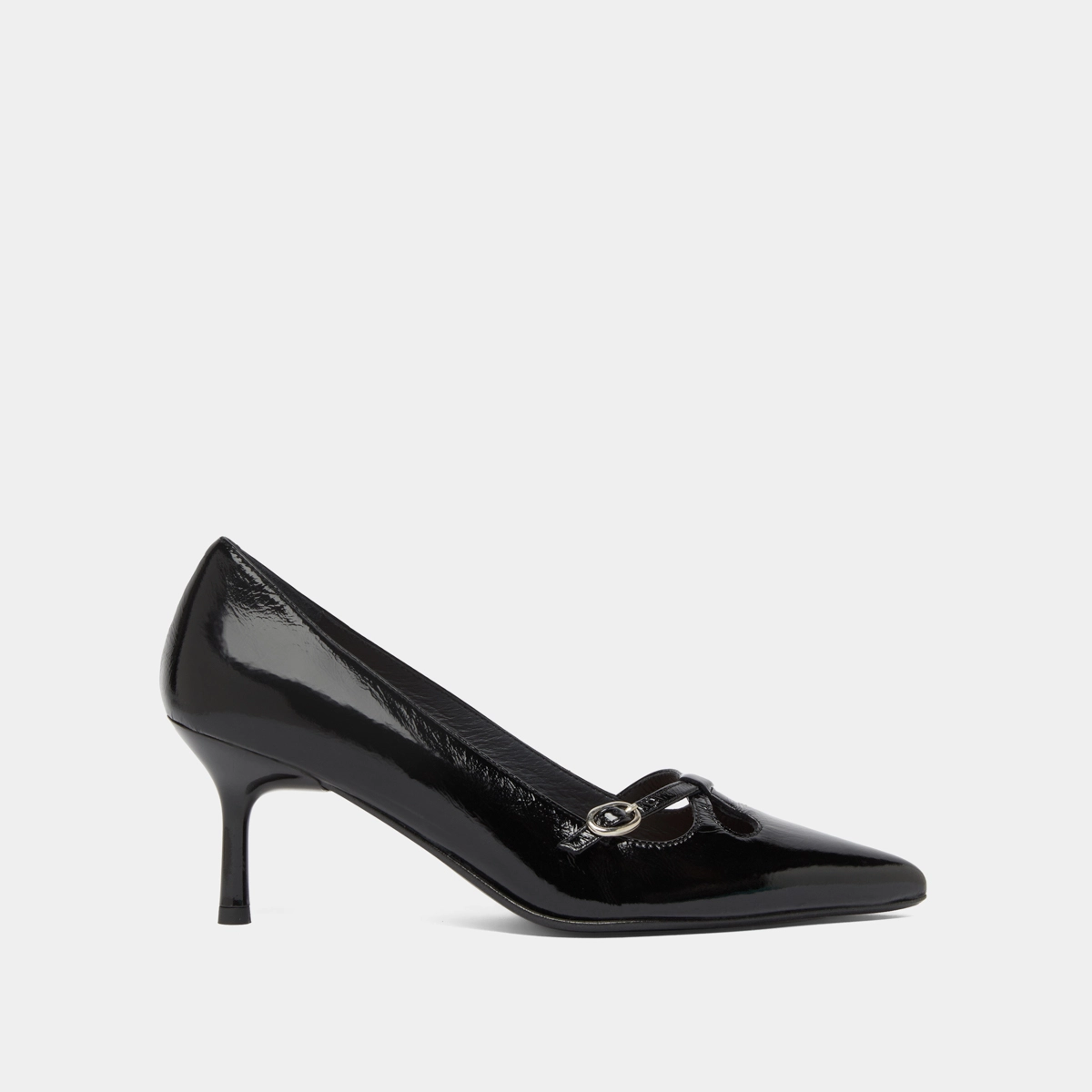Escarpins &agrave; brides crois&eacute;es en cuir brillant noir | DOUCHKA | Jonak