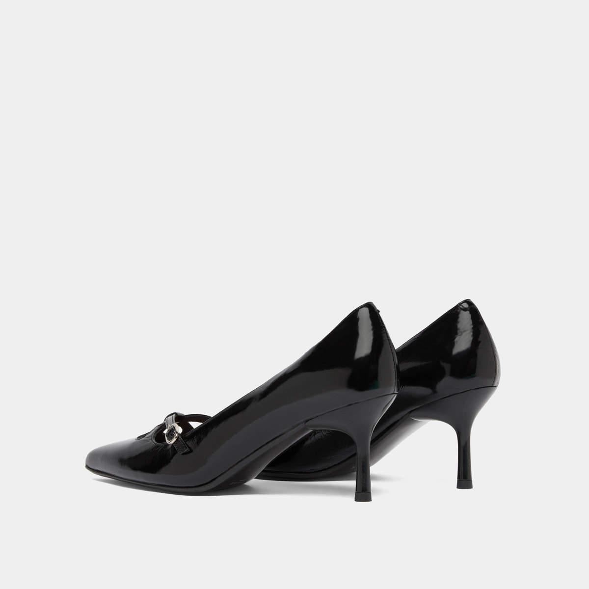 Escarpins &agrave; brides crois&eacute;es en cuir brillant noir | DOUCHKA | Jonak