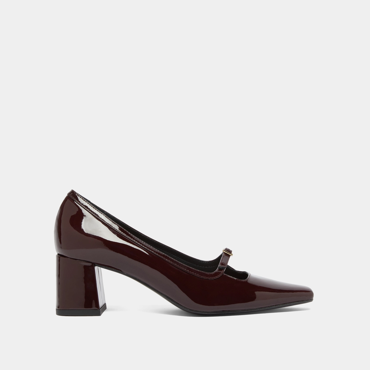 Babies à talons et bouts pointus en vernis bordeaux | DIOLA | Jonak