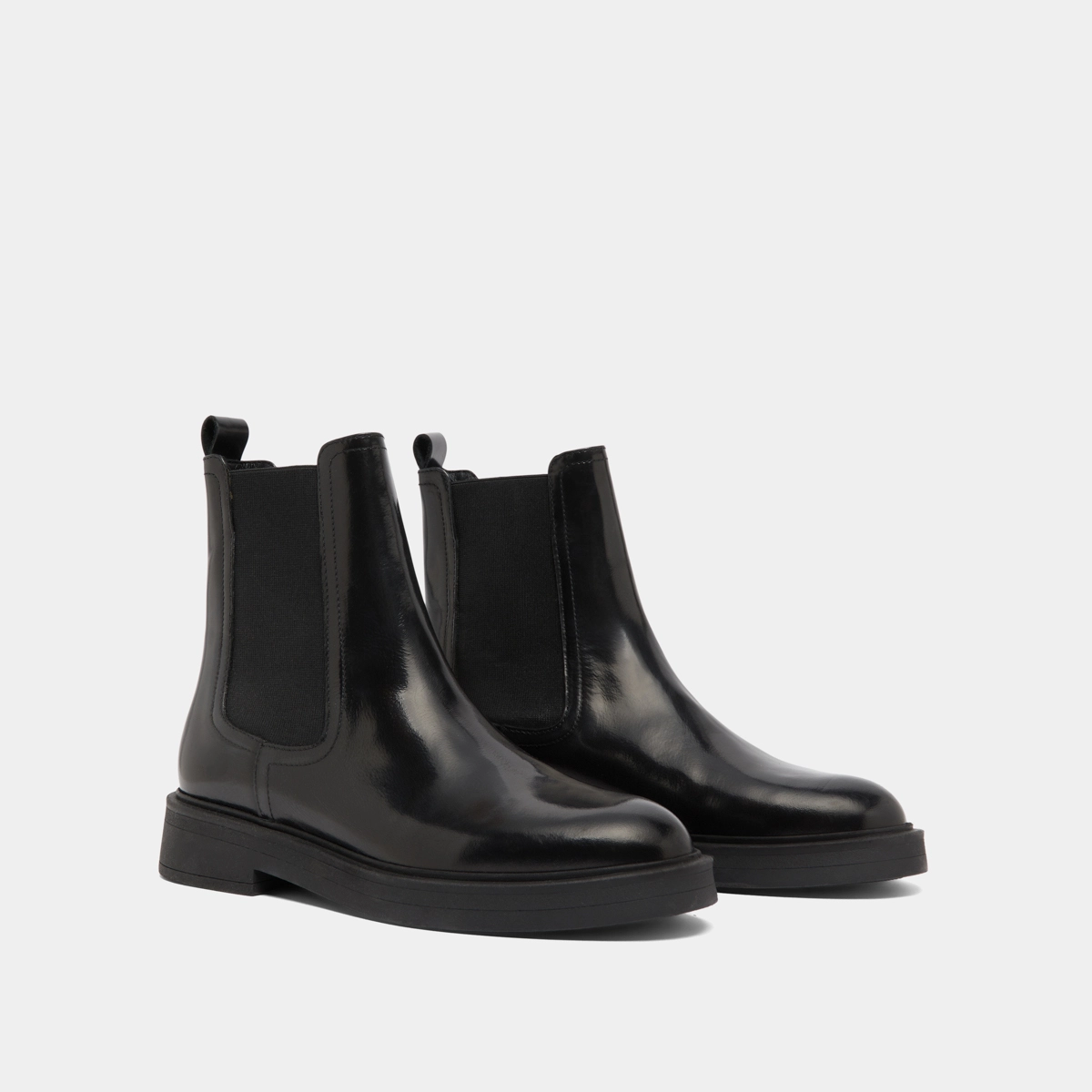 Boots &agrave; bouts ronds en cuir glac&eacute; gris | AGEN | Jonak