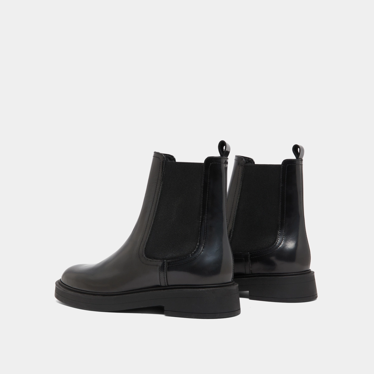Boots &agrave; bouts ronds en cuir glac&eacute; gris | AGEN | Jonak
