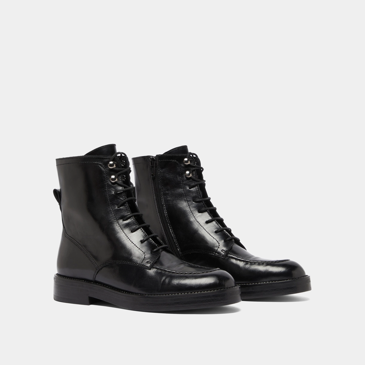 Boots &agrave; lacets en cuir noir | ALIDA | Jonak