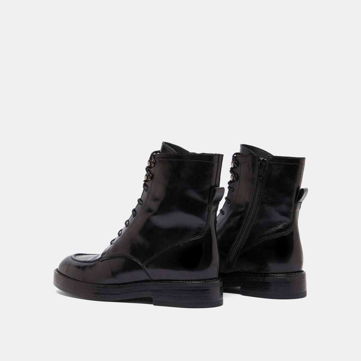Boots &agrave; lacets en cuir noir | ALIDA | Jonak