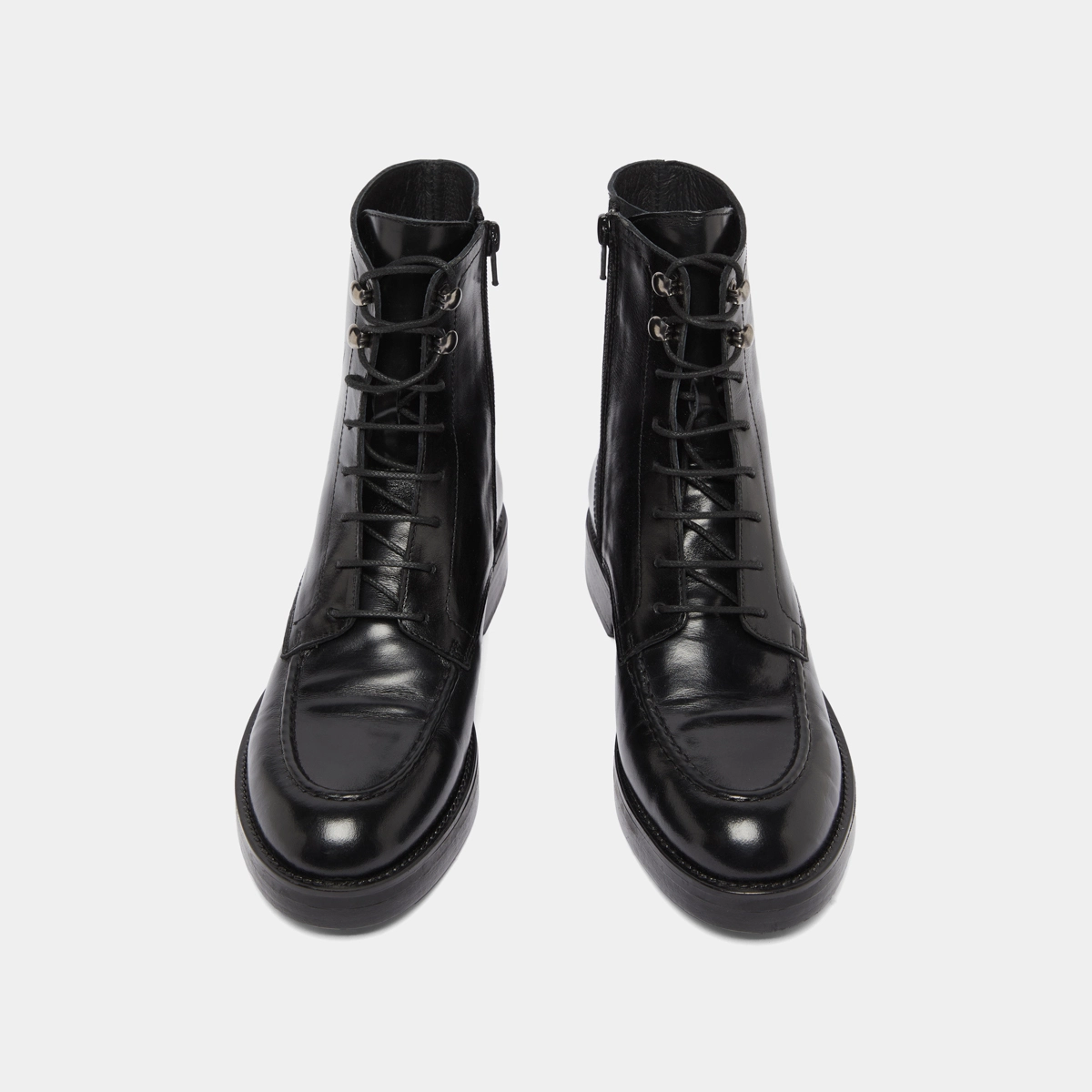 Boots &agrave; lacets en cuir noir | ALIDA | Jonak