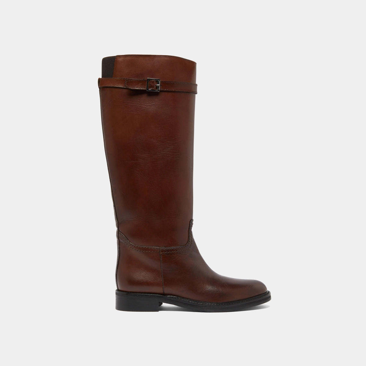 Bottes hautes en cuir patiné cognac | ROMANE | Jonak