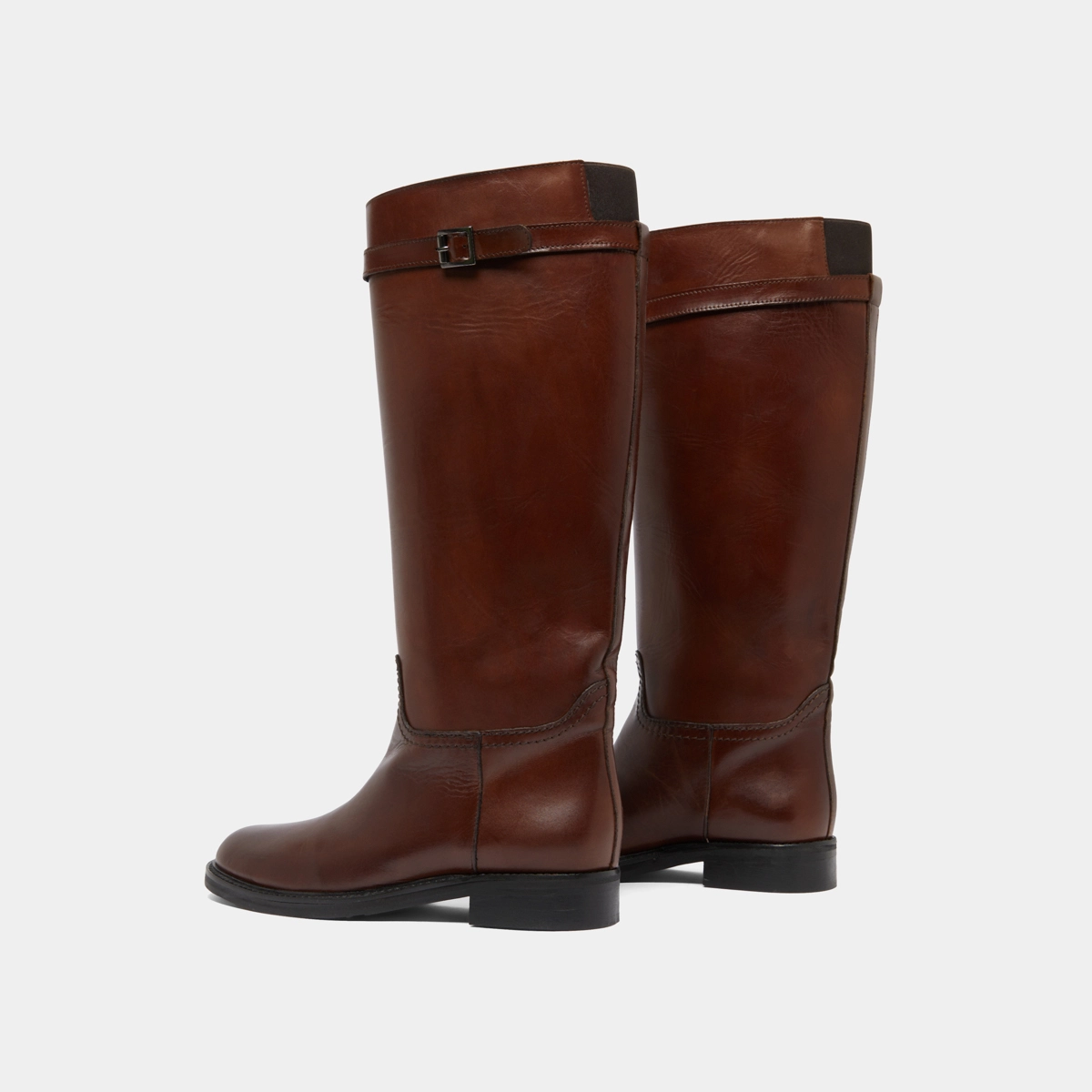 Bottes hautes en cuir patiné cognac | ROMANE | Jonak