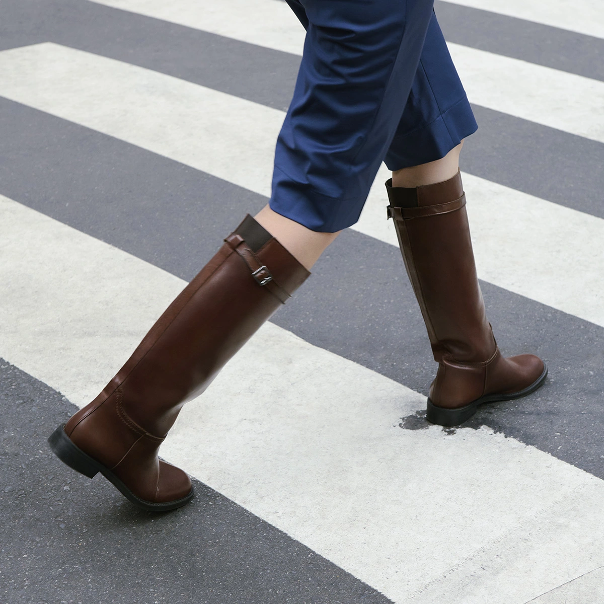 Bottes hautes en cuir patiné cognac | ROMANE | Jonak