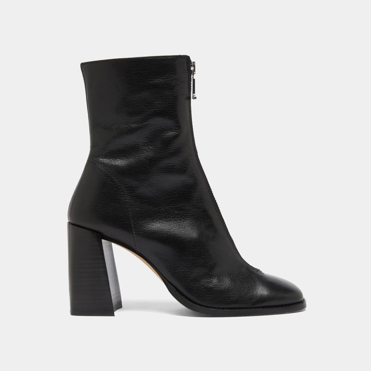 Bottines à talons et fermetures éclairs ... en cuir noir | VANDANA | Jonak
