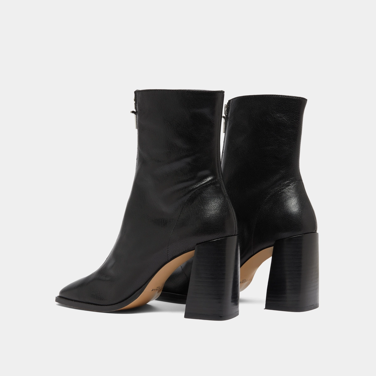 Bottines à talons et fermetures éclairs ... en cuir noir | VANDANA | Jonak