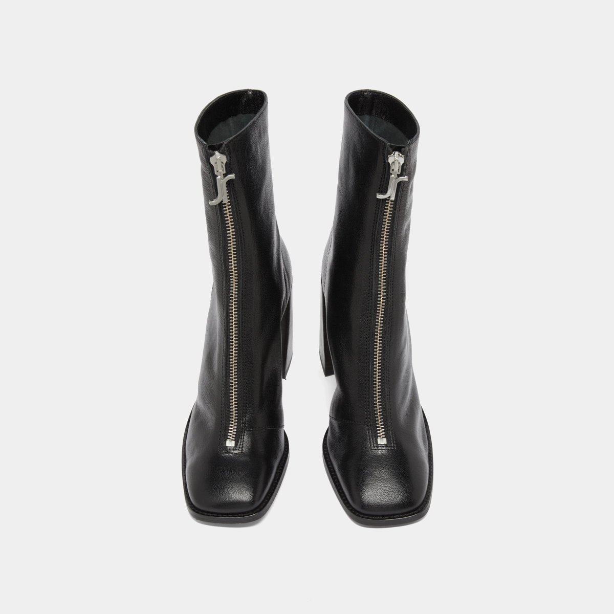 Bottines à talons et fermetures éclairs ... en cuir noir | VANDANA | Jonak