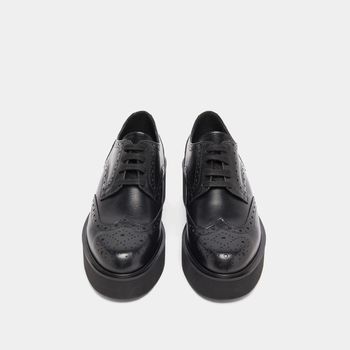 Derbies compens&eacute;es en cuir noir | ADRIELLE | Jonak