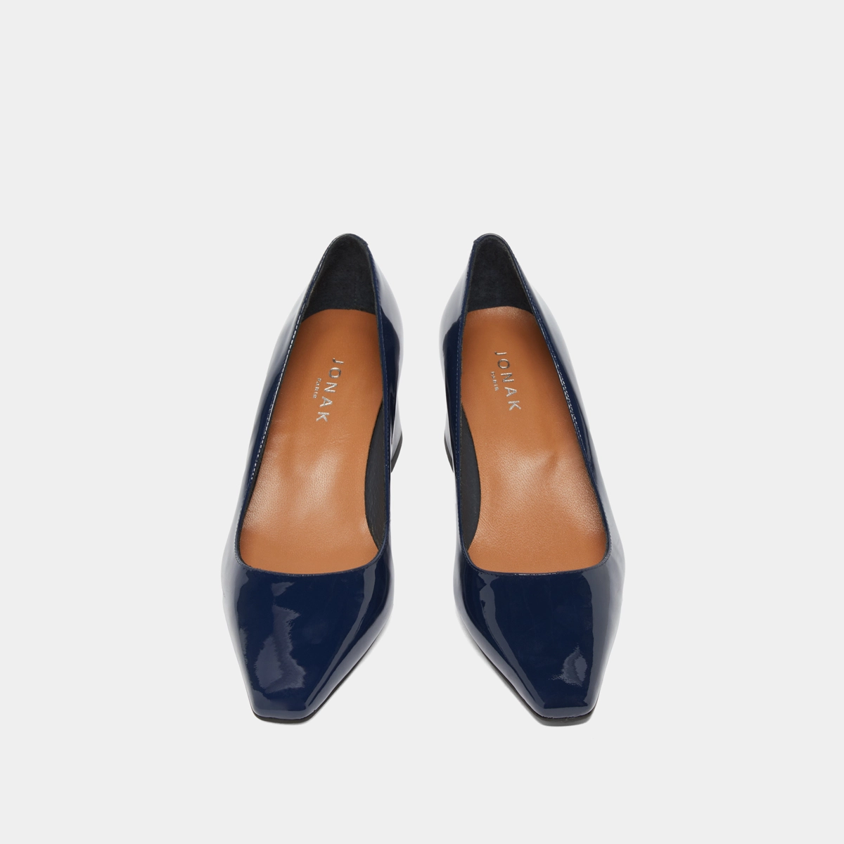 Escarpins &agrave; talons recouverts en vernis bleu | DULINA | Jonak