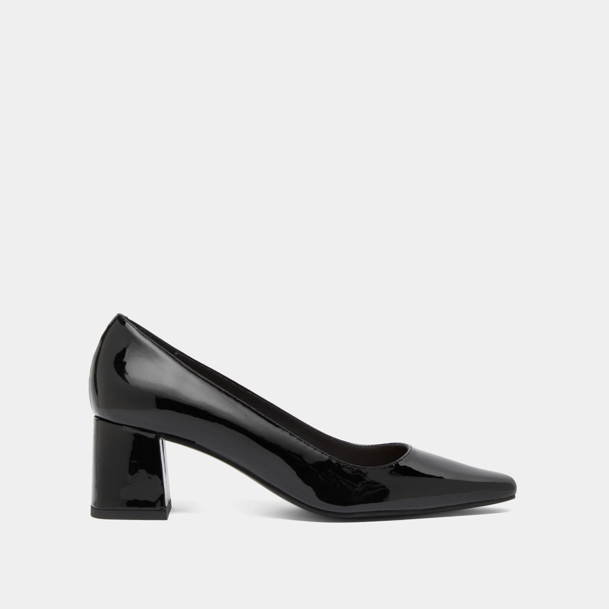 Escarpins &agrave; talons recouverts en vernis noir | DULINA | Jonak